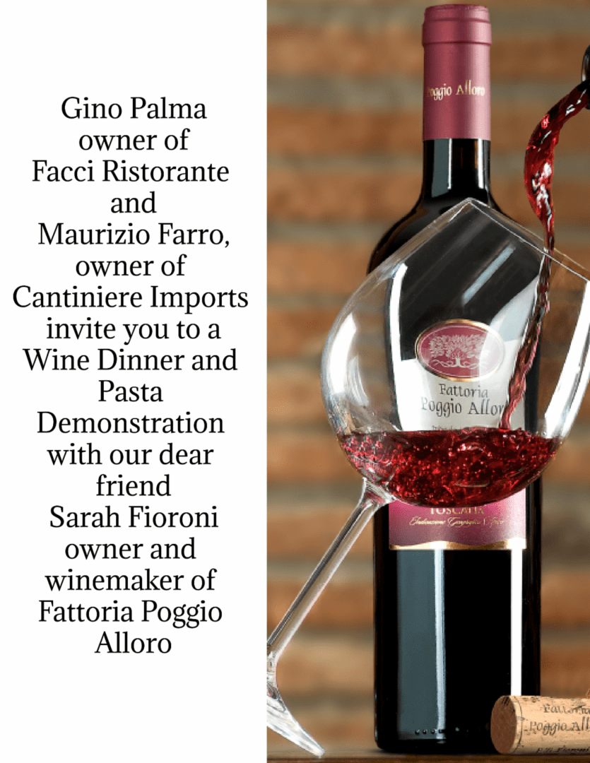 Wine Dinner Nov 2022 Facci Ristorante